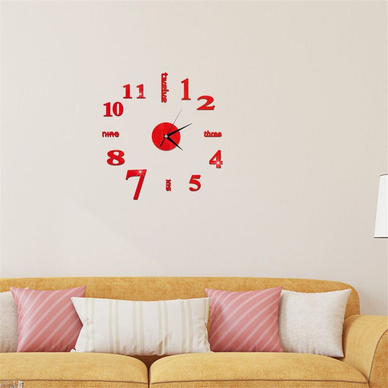 Mirror 3D Wall Clock Stickers For DIY Removable Wall Clocks As Art Decal Sticker For Home Decor