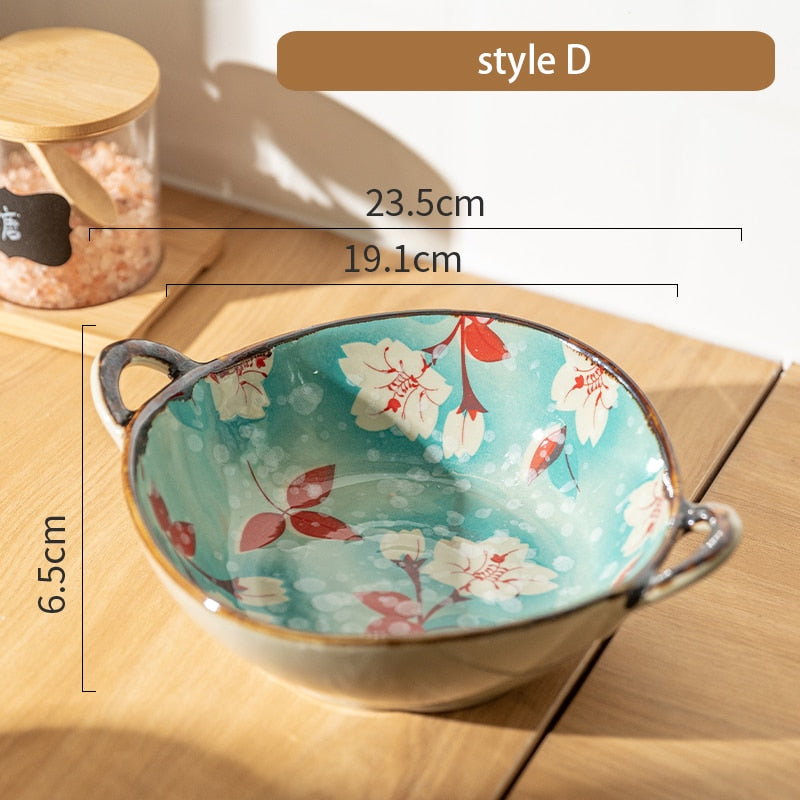 Japanese Household Noodle Ceramic Bowl With Handle Of 7.5inch For  Your Kitchen And Tableware Collection