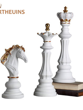 Resin Chess Pieces Sculpture For Aesthetic Interior Room And Home Decor