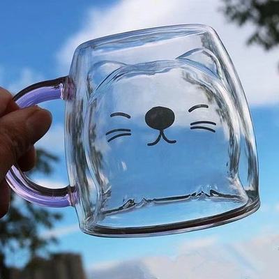 Cute Double-layer Animal Glass Mugs With Dog, Cat, And Bear Design Can Be a Thoughtful Christmas Gift