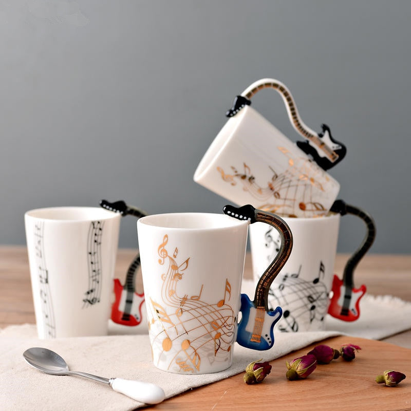 Ceramic Guitar Coffee Mugs With Personality Serve As a Perfect Christmas Birthday Gift