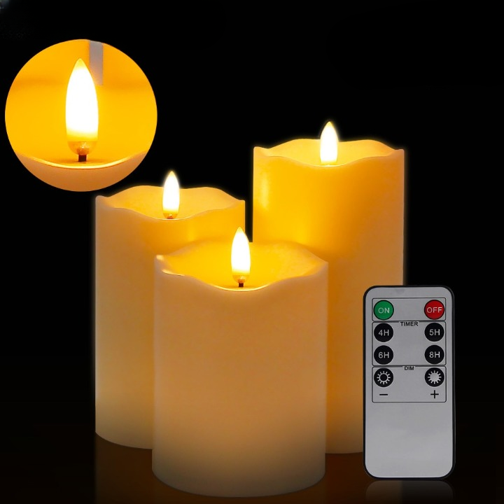 3Pcs Remote Control LED Flameless Candle Lights For New Year Candles And Easter Candle