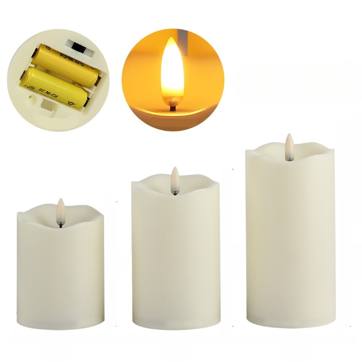 3Pcs Remote Control LED Flameless Candle Lights For New Year Candles And Easter Candle