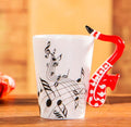 400ml Music Mug Creative Violin Style Guitar Ceramic Mug Coffee Tea Milk Stave Cups with Handle Coffee Mugs Novelty Gifts