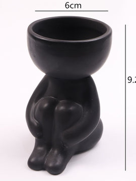 Little Man Statue Ceramic Vase In Black And White For Home Furnishings