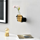 Clenched Fist Shaped Resin And Glass Wall Vase For Flower Arrangement In Your Living Room And Home Decoration