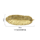 Green Leaf Design Ceramic Storage Tray With Gold Rim For Jewelry and Makeup, Brush Storage, As A Sushi Plate
