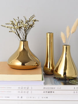 Gold Plated Modern Ceramic Vase In Nordic Design For Home Or Office  Decoration For Flower Arrangement