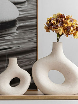 Nordic Ceramic Matte Vase For Pampas Grass And Dried For Zen Home Décor, Office, And Bathroom Decoration Gift