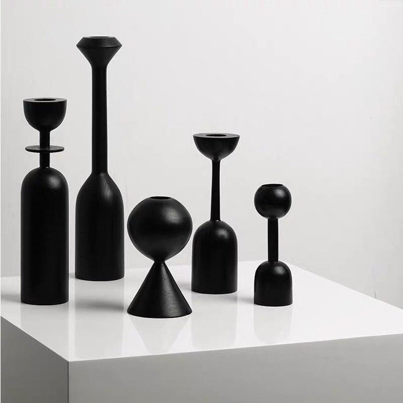 Black Wooden Candle Holder In Nordic Ins Style Is A Quality Black Candle Seat
