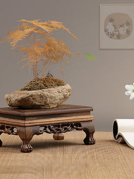 Wooden Pedestal Display In Natural Solid Wood Base For Statues, Crafts, Bonsai, Or Vase Base