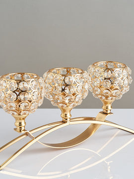 Crystal Metal Candle Holders As Table Centerpieces For Wedding, Christmas, And Home Decoration