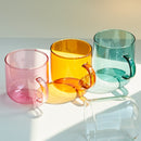 Heat Resistant Glass Colorful Coffee Mug with Handle in Nordic Modern Design as Household Use for Milk Breakfast Drinking Glasses