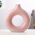 Circular Hollow Resin Nordic Vase Like Donuts For Living Room Decoration, Interior Office Décor Gift