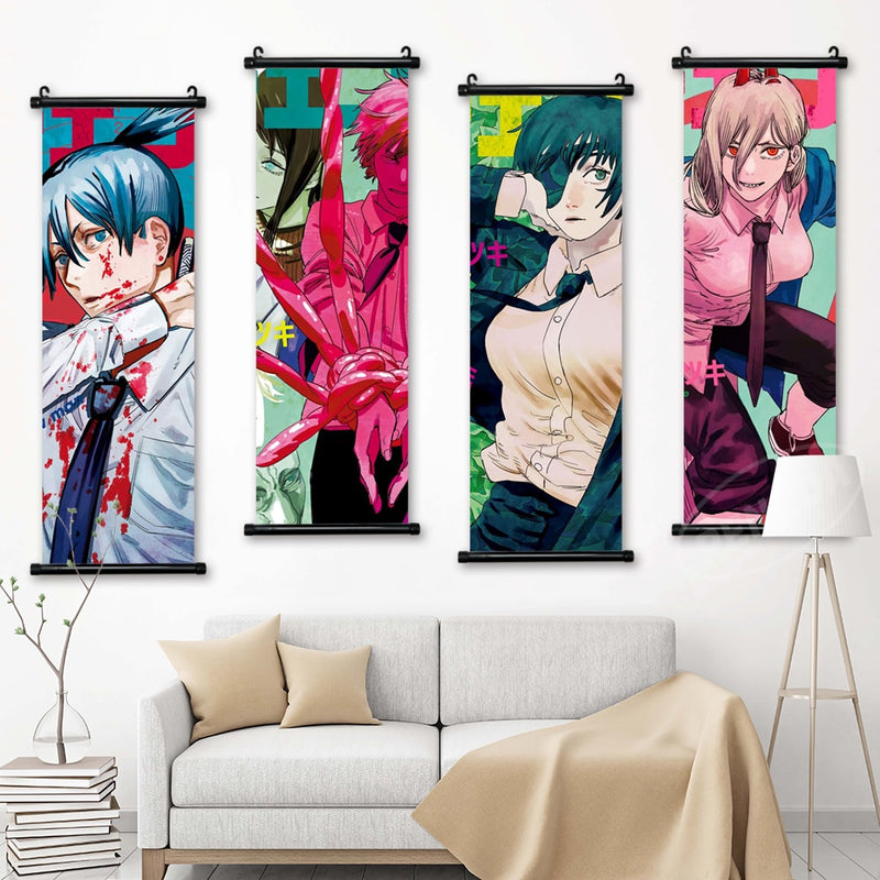 Print Chainsaw Man Himeno Poster Wall Artwork Pictures Hayakawa Aki Painting Power Canvas Anime Hanging Scrolls Home Decoration