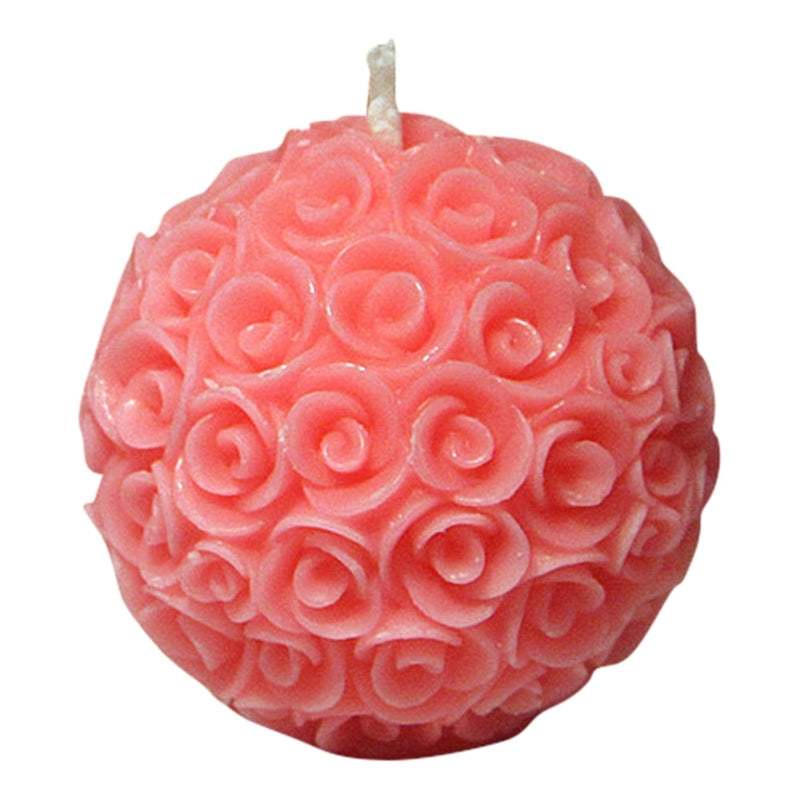 Rose Flower Ball Shape Fragrance Candle Rose Scented Candles Home Bedroom Geometric Decoration Ball Wax Fragrance Candle Gift