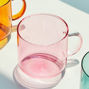 Heat Resistant Glass Colorful Coffee Mug with Handle in Nordic Modern Design as Household Use for Milk Breakfast Drinking Glasses