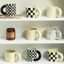 Nordic Black and White Checkerboard Mug Creative Monochrome Ceramic Cup