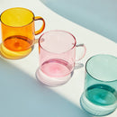 Heat Resistant Glass Colorful Coffee Mug with Handle in Nordic Modern Design as Household Use for Milk Breakfast Drinking Glasses