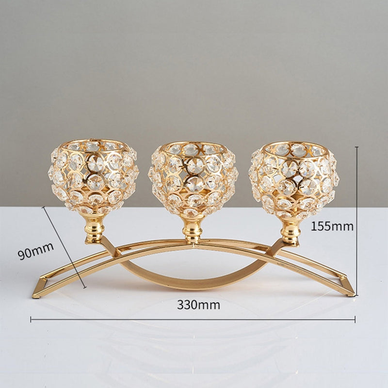 Crystal Metal Candle Holders As Table Centerpieces For Wedding, Christmas, And Home Decoration
