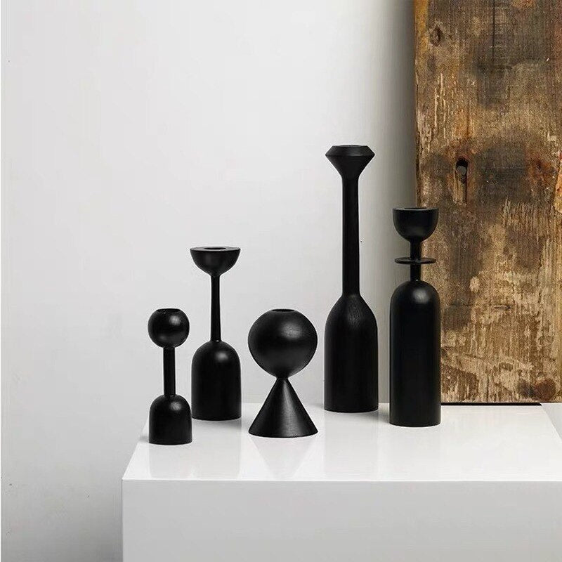 Black Wooden Candle Holder In Nordic Ins Style Is A Quality Black Candle Seat