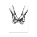 Holding Hands Wall Picture Canvas Artwork Romatic Minimalist Oil Painting Wall Figure Lover Poster Home Decor for Living Room