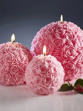 Rose Shaped Scented Ball Candle For Home Decoration Or A Gift