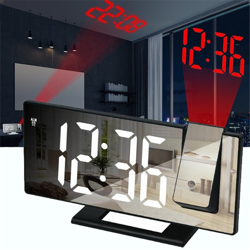 Digital Alarm LED Clock Projection With Temperature And Backlight Display