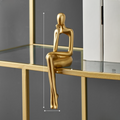 Nordic Abstract Humanoid Statue For Home Decoration Resin Gold Embellishments