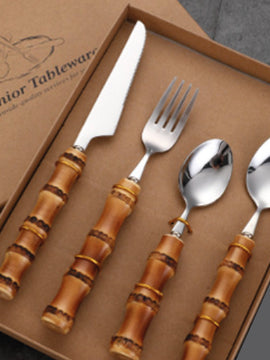 Gorgeous Bamboo Flatware, Set of 4