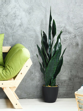 Artificial Snake Plant for Indoor-Outdoor Use in 35.5 Inches