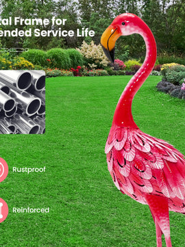 2-Piece Flamingo Garden Statue Set