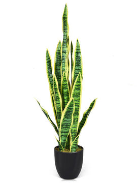 Artificial Snake Plant for Fake Decoration 35.5 Inch Indoor-Outdoor Both
