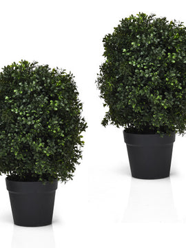 2 Pieces 24 Inch Artificial Decoration Boxwood Topiary Ball Tree