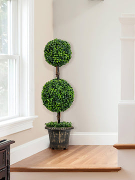 Artificial Double Ball Tree Indoor and Outdoor with UV Protection in 36 Inches