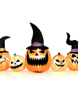 Inflatable 8 Feet Waterproof Pumpkin Family Halloween Decoration With LED Lights