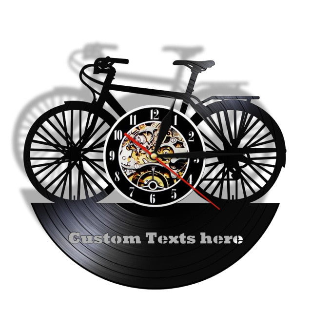 Motorcycle Rider's Motto Bikers Home Decor Art Life Is Better On a Bike Retro Vinyl Record Wall Clock Bicycle Cyclist Wall Clock