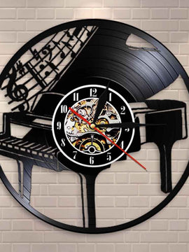 Musical Instrument Piano Wall Clock Musical Notes Melody Grand Piano Sheet Music Vinyl Record Wall Clock Pianist Musicians Gift