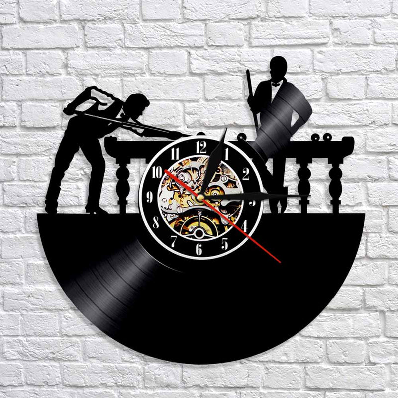 Unique Billiards Pool Snooker Vinyl Record Personalised Wall Clock for Billiards Players Snookers Lovers Living Room
