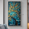 Large best Hand painted thick Knife Flower Oil Paintings  3D golden tree oil Paintings Wall pictures on Canvas for living Room