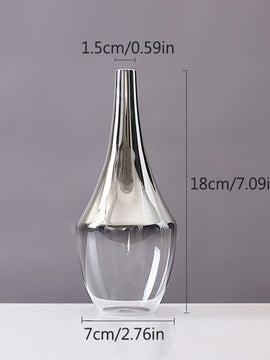 Nordic Glass Vase Creative Silver Gradient Dried Flower Vase Desktop Ornaments Home Decoration