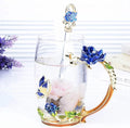 A Red Rose Enamel Crystal Glass Tea Set Is A Good Bet For As A Lover Tea Set Or A Couple Mug