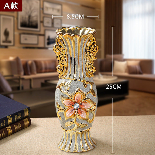 Gold Plated Porcelain Vase