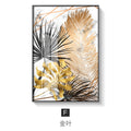 Nordic plants Golden leaf canvas painting posters and print wall art pictures for living room bedroom dinning room modern decor