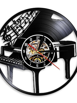 Musical Instrument Piano Wall Clock Musical Notes Melody Grand Piano Sheet Music Vinyl Record Wall Clock Pianist Musicians Gift
