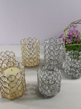 Crystal Candle Holder Silver /Gold Candlestick Candle Lantern Wedding Centerpieces Table Candelabra For Home Party Decoration
