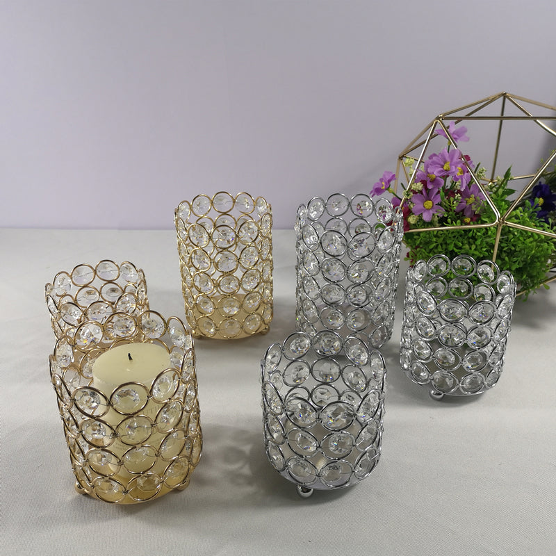 Crystal Candle Holder Silver/Gold