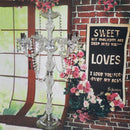 5-arms Metal Candelabras With Crystal Pendants Wedding Candle Holder As A Centerpiece Party Decor