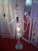 5-arms Metal Candelabras With Crystal Pendants Wedding Candle Holder As A Centerpiece Party Decor