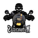 Skull in Helmet Racer Motorcycles Wall Clock Racer Skull Biker Vinyl Record Wall Clock Halloween Home Decor Skull Rider Clock